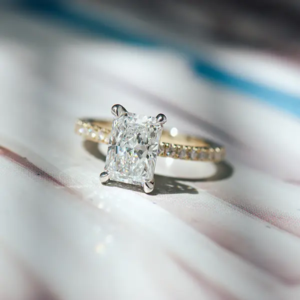 Radiant Cut Two-Tone Engagement Ring