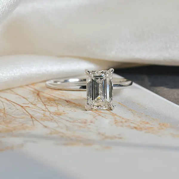 Emerald-Cut Solitaire Engagement Ring