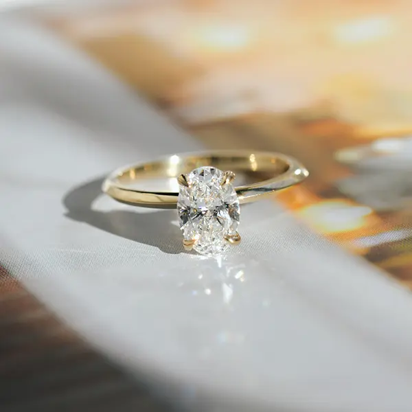 Oval Solitaire Engagement With Knife-Edge