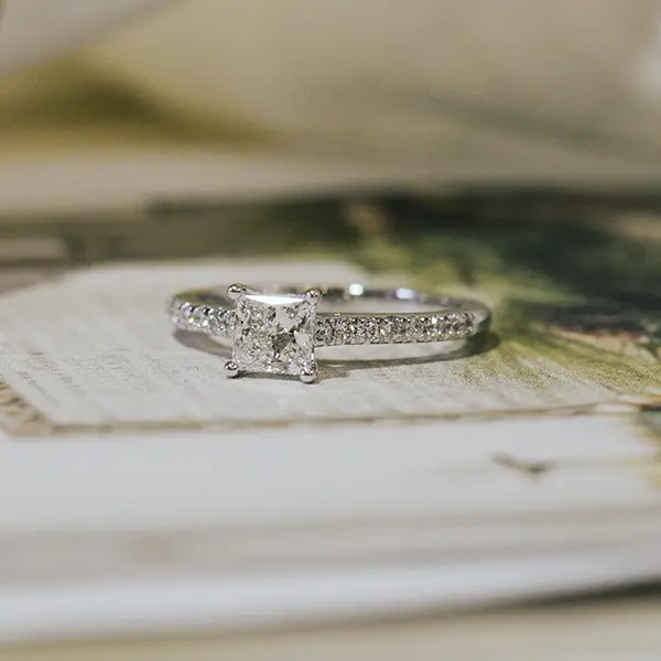 Princess Pavé Engagement Ring -top