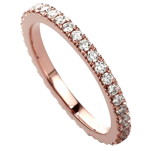 Rose Gold Claw-Set Diamond Ring