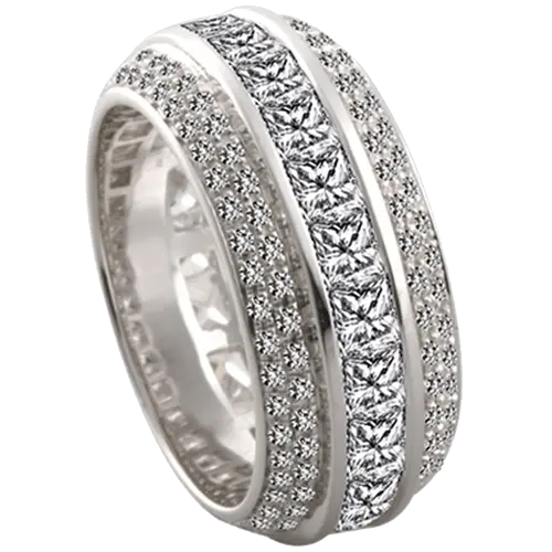 Round And Princess Cut Diamond Ring