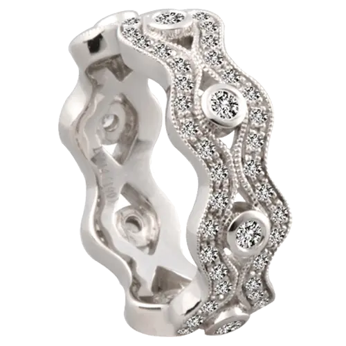 Wavy Bezel Diamond Ring