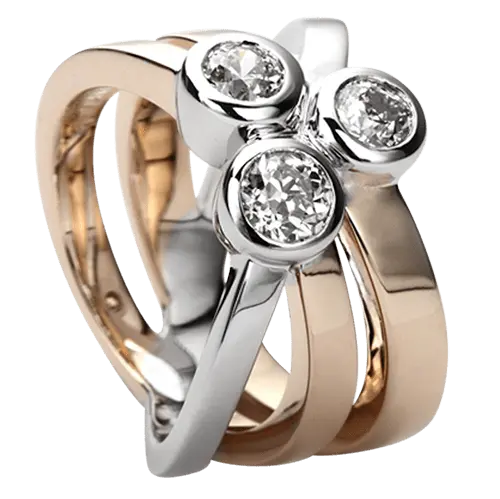 Two Tone Diamond Band