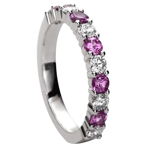 Pink Sapphire and Diamond Ring