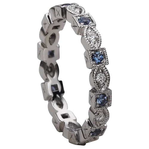 Diamond and Alexandrite Ring