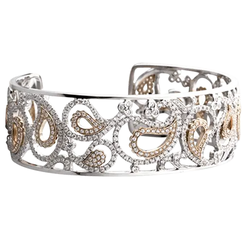 Two-Tone Diamond Bangle Cuff