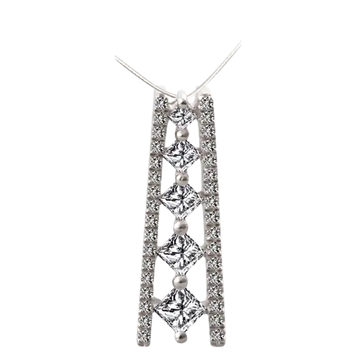 Floating Diamonds Drop Pendant