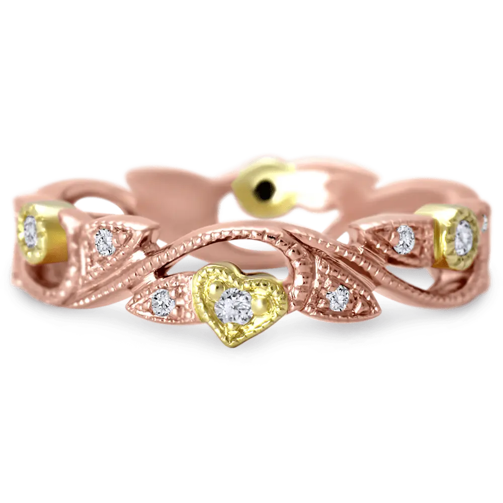 Eternity Antique Rose Gold Pave Band