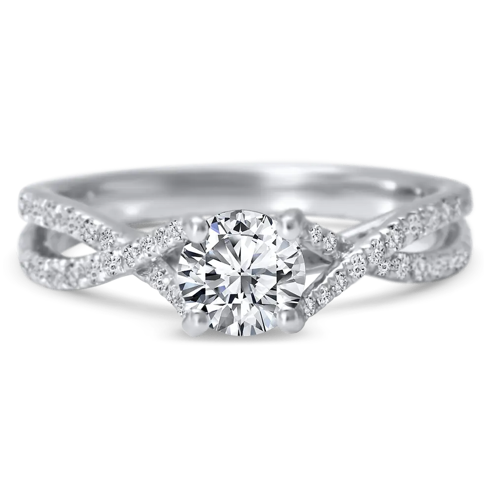 Split Shank Ribbon Trellis Pave Ring