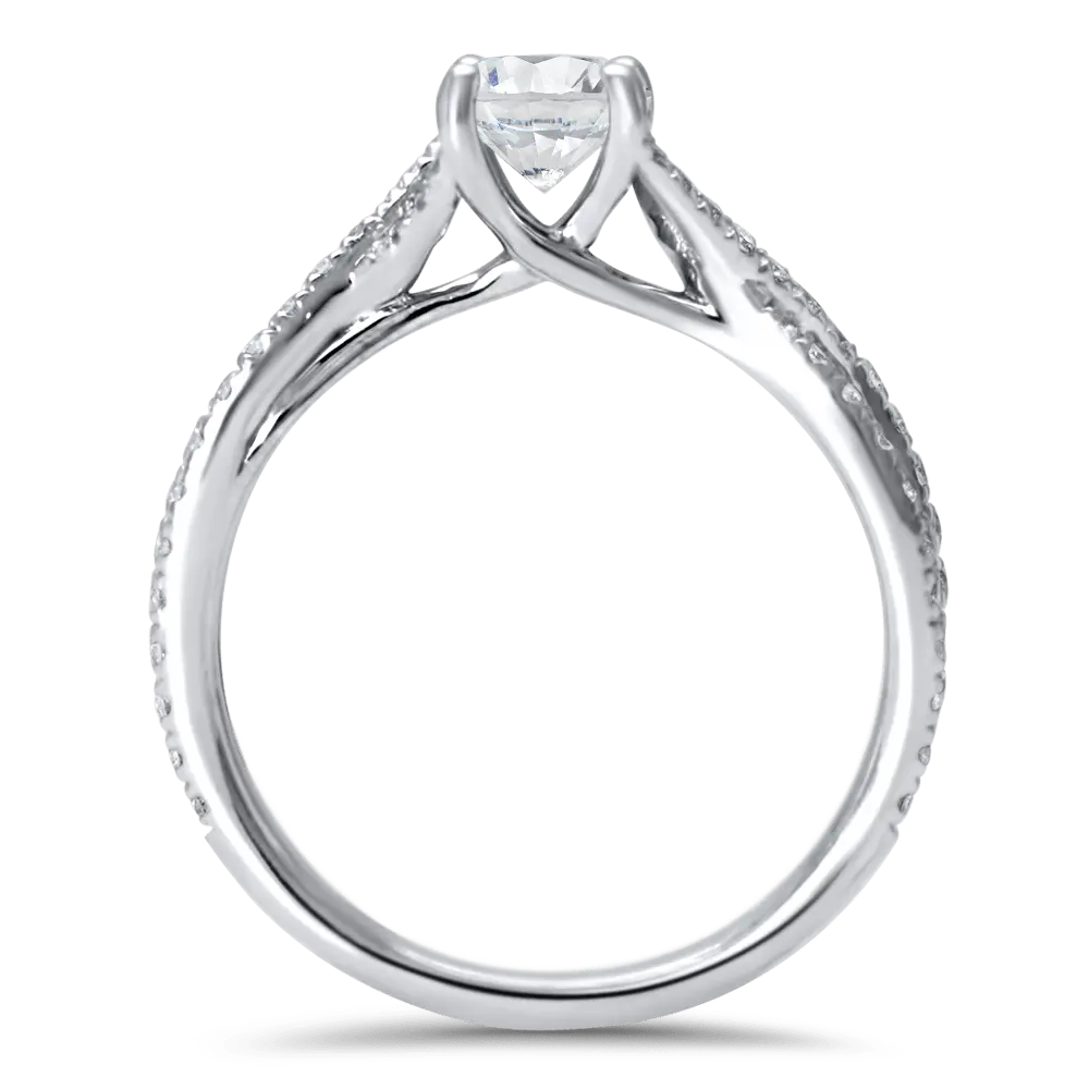 Split Shank Ribbon Trellis Pave Ring