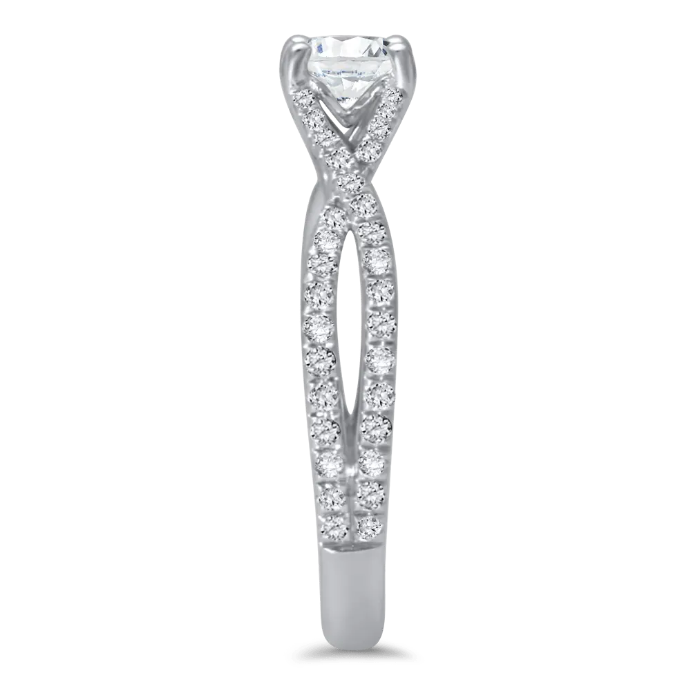 Split Shank Ribbon Trellis Pave Ring