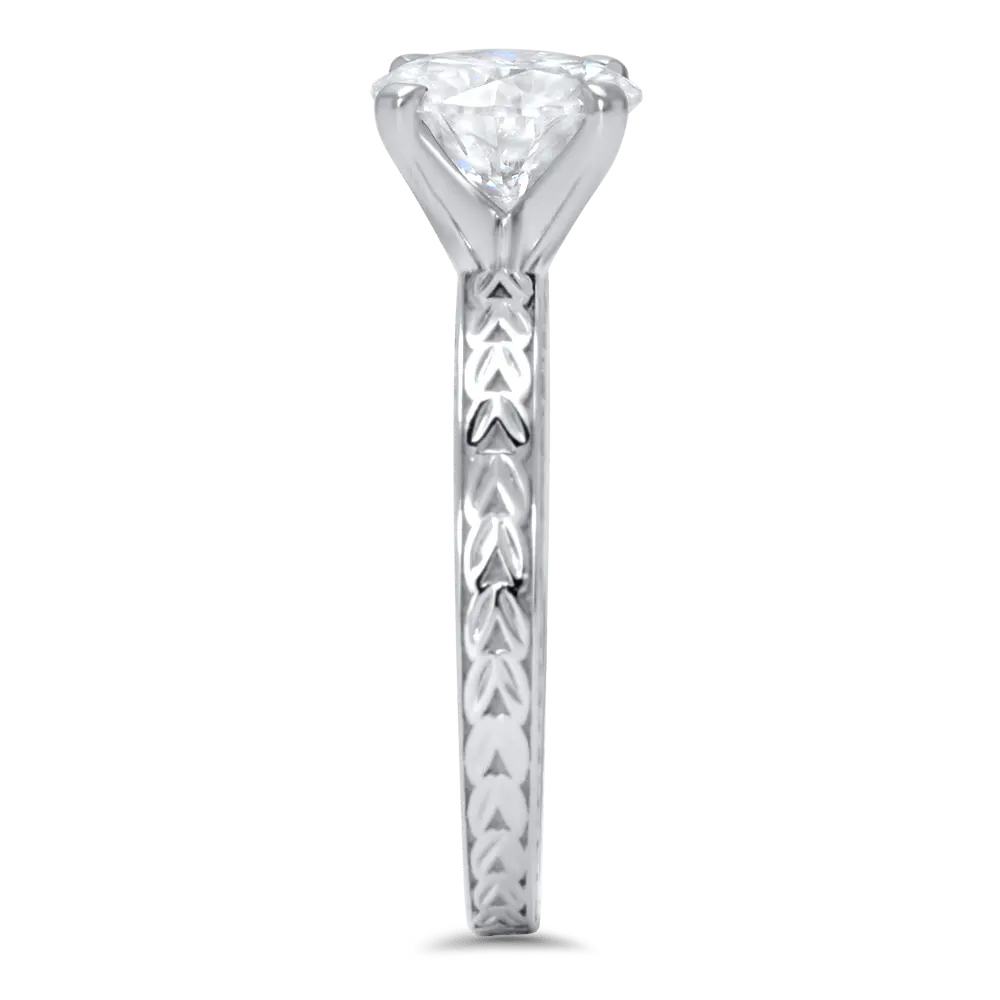 Hand Engraved Solitaire Ring