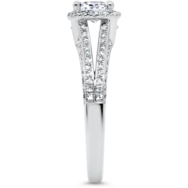 Split-Shank Halo Engagement Ring