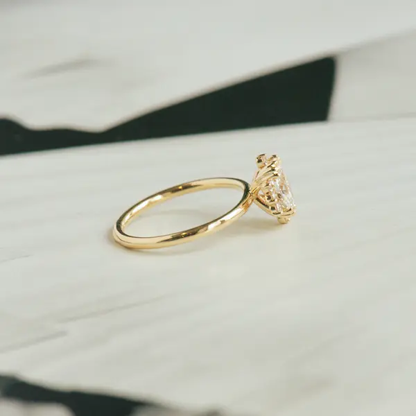 Hybrid Halo Oval Engagement Ring-side