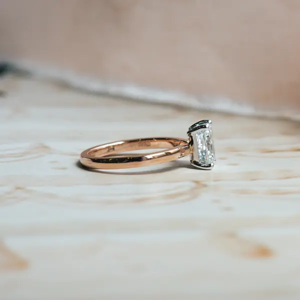 Radiant Two-Tone Engagement Ring-side