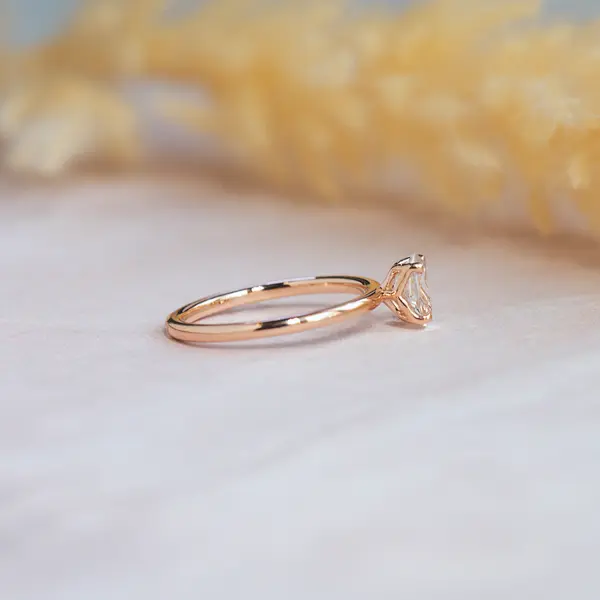 White Topaz Oval Engagement Ring-side