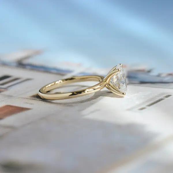 Oval Cut Solitaire Engagement Ring-side