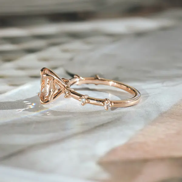 Morganite Oval Engagement Ring-side