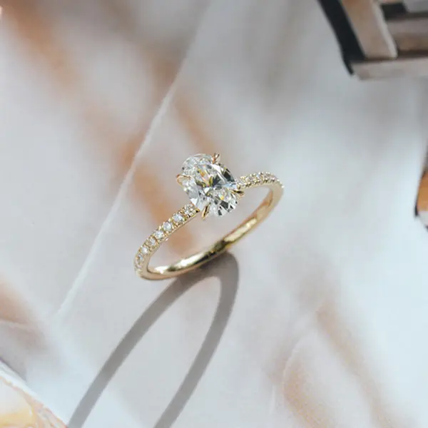 Fine Tip Prong Solitaire Engagement Ring - Side