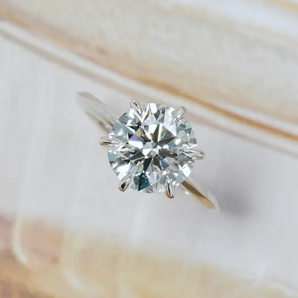 Round 6-Prong Engagement Ring With Knife-Edge-side