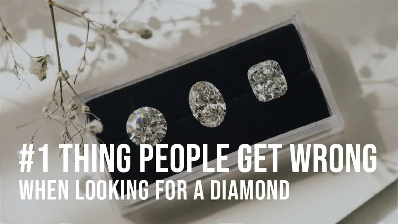 Video poster: #1 thing people get wrong when looking for a diamond, three loose diamonds in a black gem box