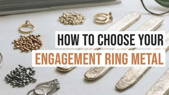 Video poster: How to choose your engagement ring metal, rings, gold grain and silver ingots on a grey table