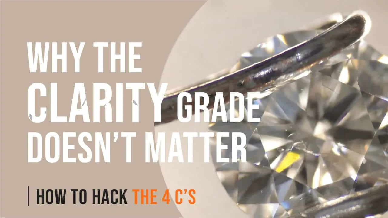 Video poster: Why the clarity grade doesn't matter, a close-up of a round diamond set in a ring