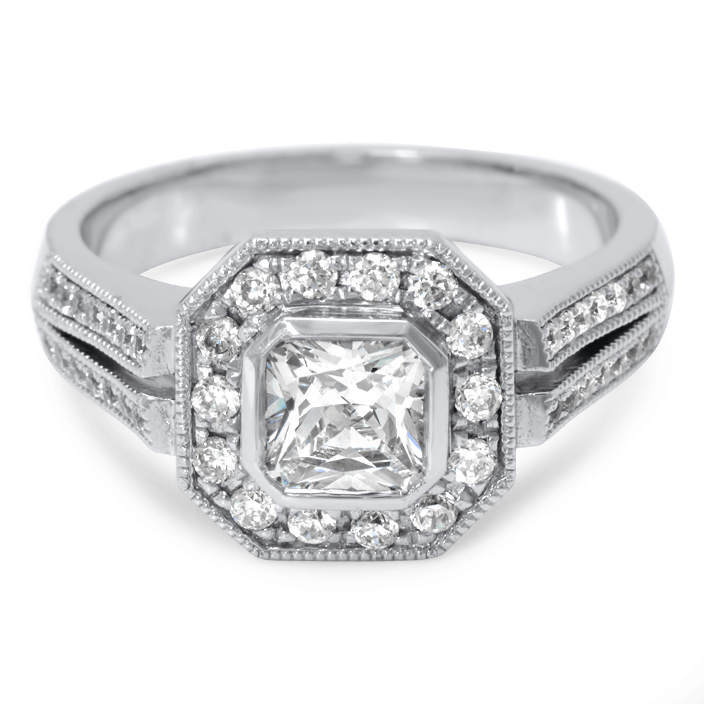 BezelSet Princess Diamond Engagestudio