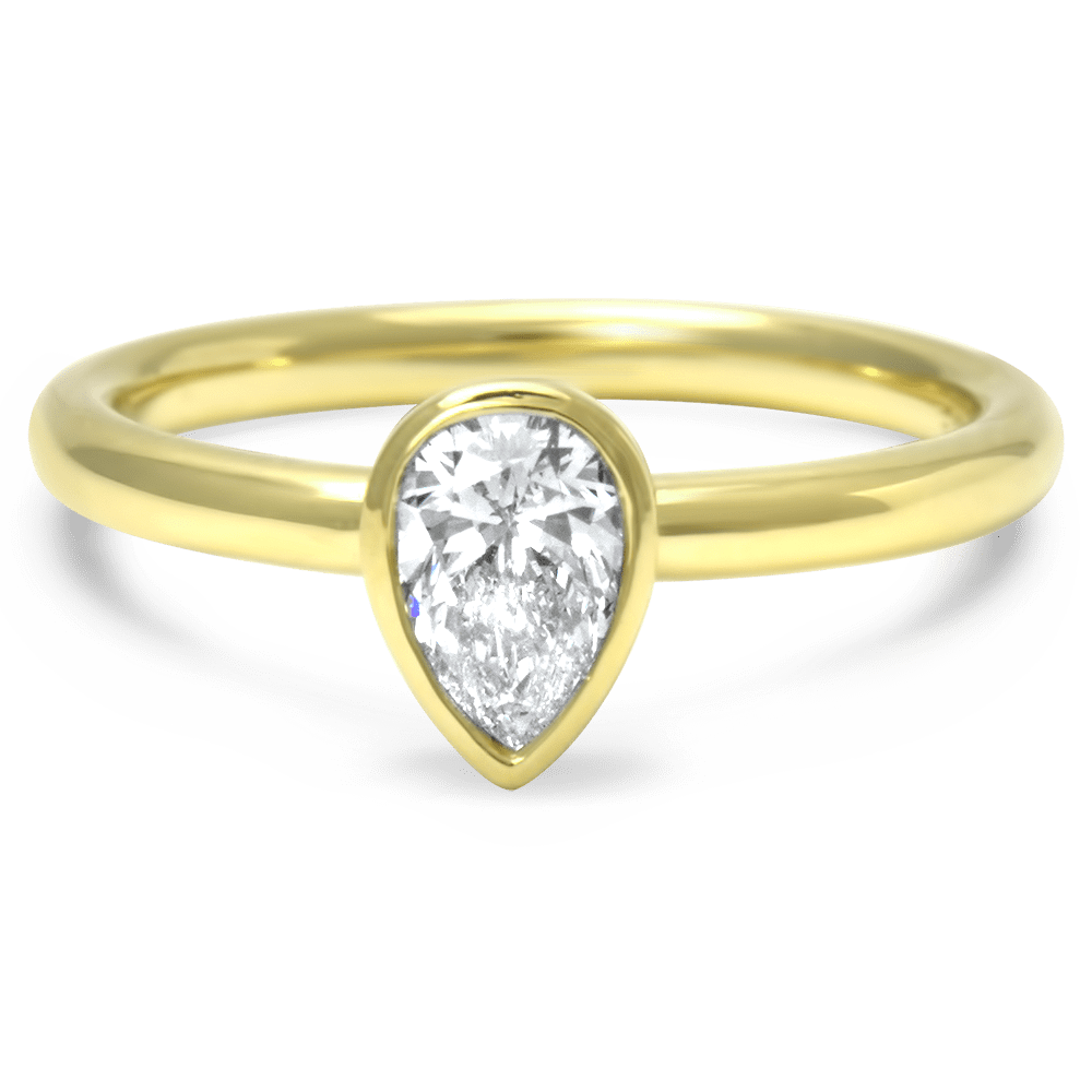 Full Bezel Set Pear Diamond Ring Engagestudio