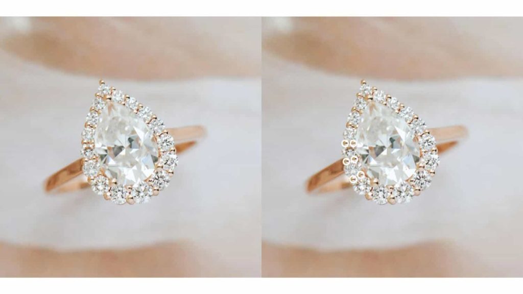 Shared Prongs, Halo Engagement Rings