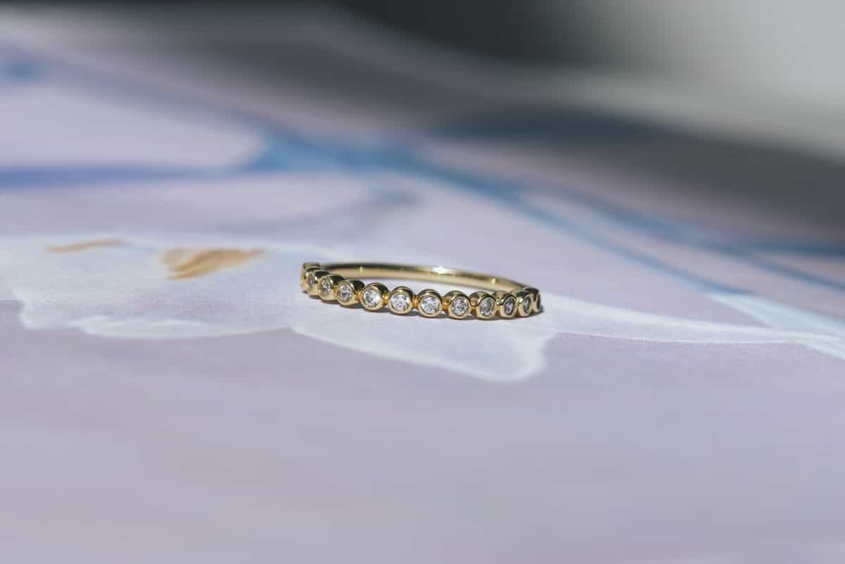 bezel setting wedding band