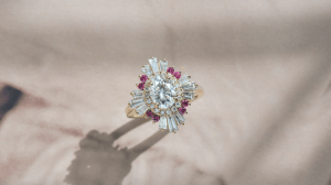 unique oval cut moissanite engagement ring