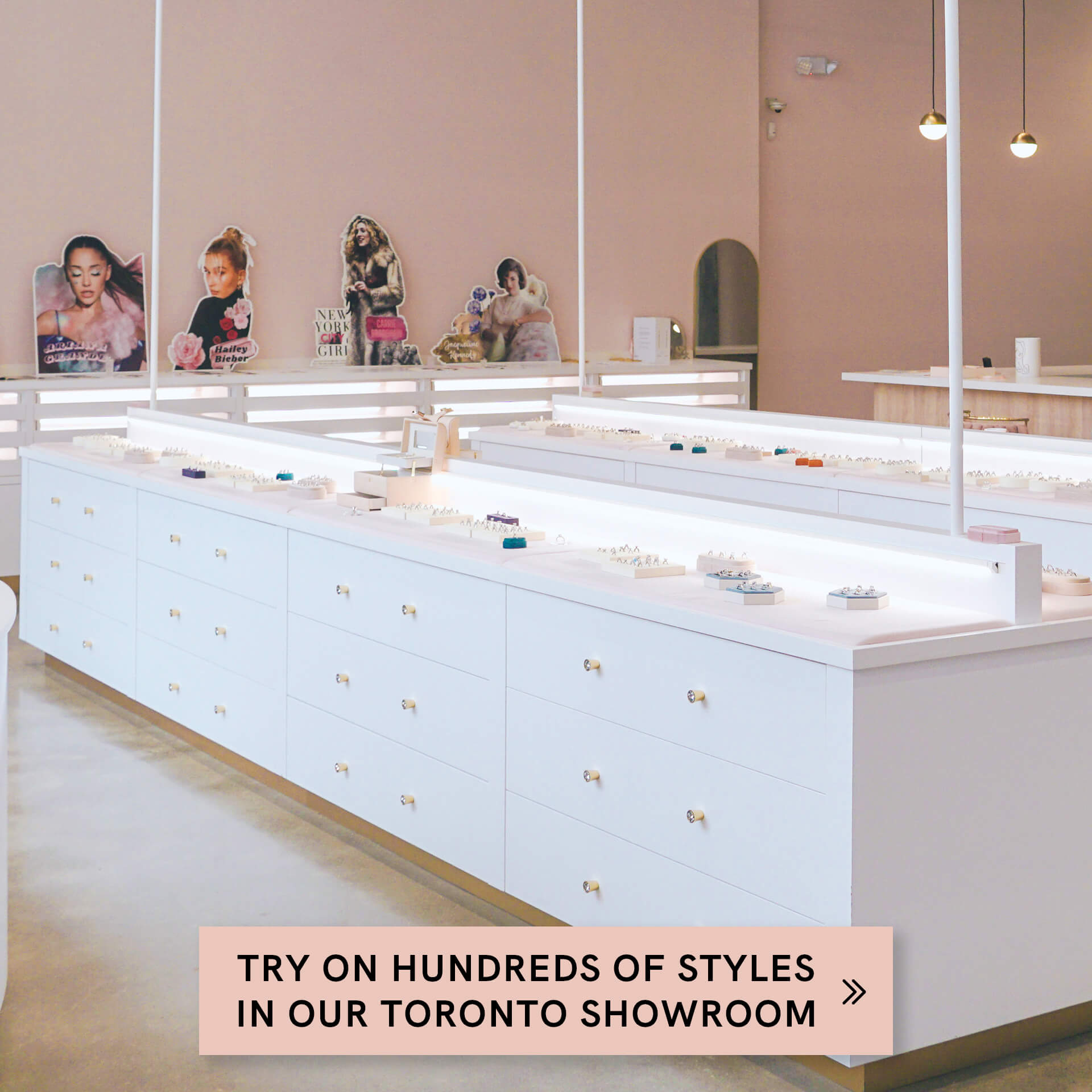 Try on rings in our Toronto showroom