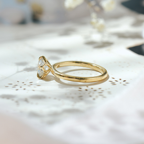 5-Prong Petal Prong Solitaire Round Engagement Ring-side