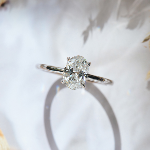 Classic Oval Solitaire Engagement Ring-top