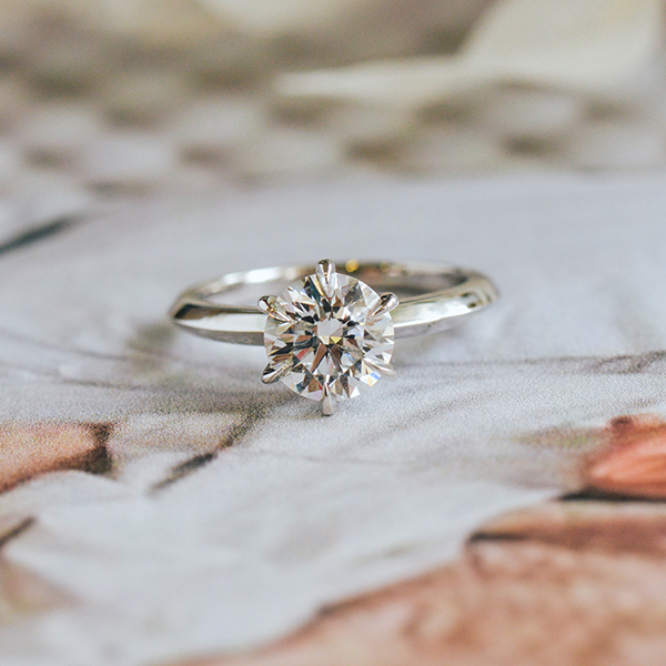 Round 6-Prong Knife-Edge Engagement Ring -top