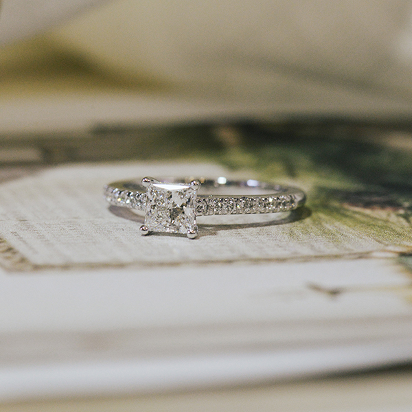 Princess Pavé Engagement Ring -top