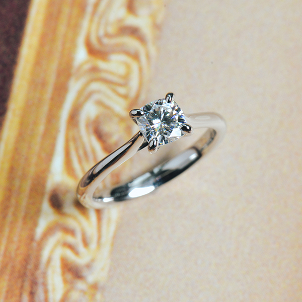 Cushion Solitaire Engagement Ring With Trellis-top