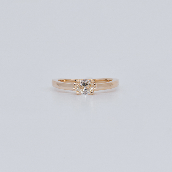 Yellow Oval Solitaire Cathedral-top