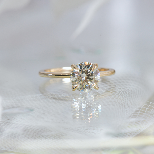 Round 4-Prong Solitaire Engagement Ring-top