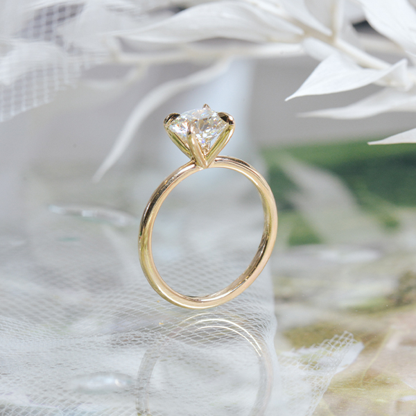 Round 4-Prong Solitaire Engagement Ring-profile