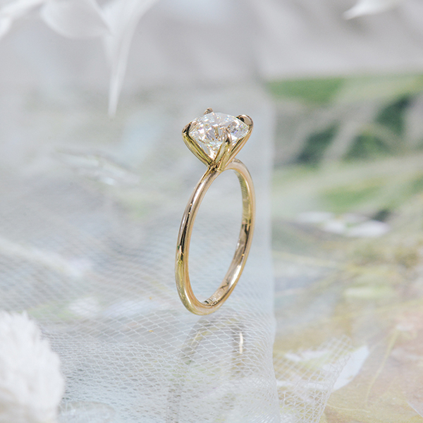 Round 4-Prong Solitaire Engagement Ring-side