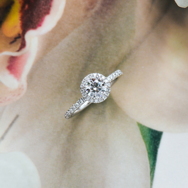 Seamless Halo Round Engagement Ring-top