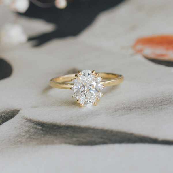 Classic Oval Engagement Ring WIth 8-Prongs-top