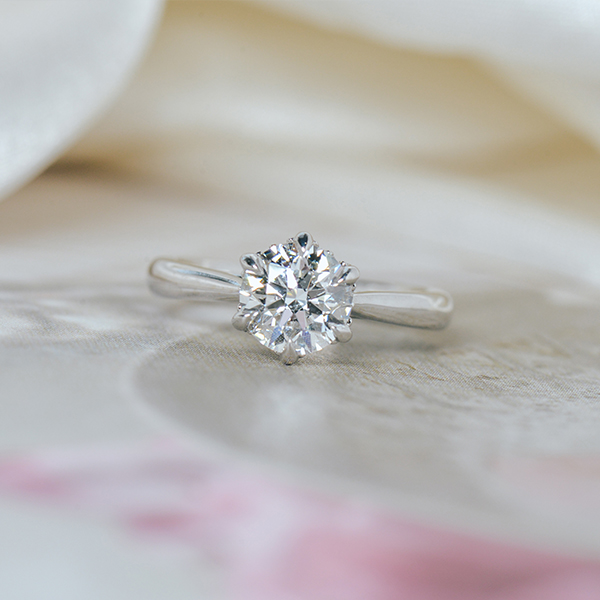 Round Engagement Ring  Hidden Halo With 6-Prong-top
