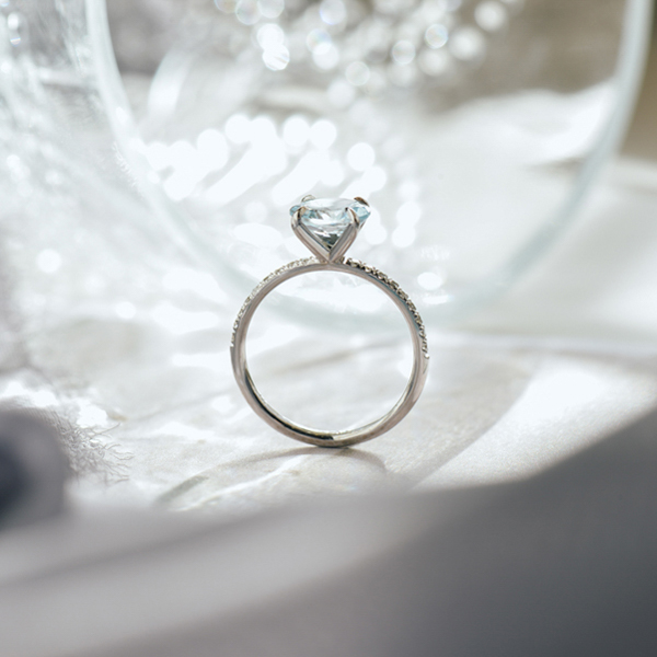Aquamarine Round Engagement Ring-profile