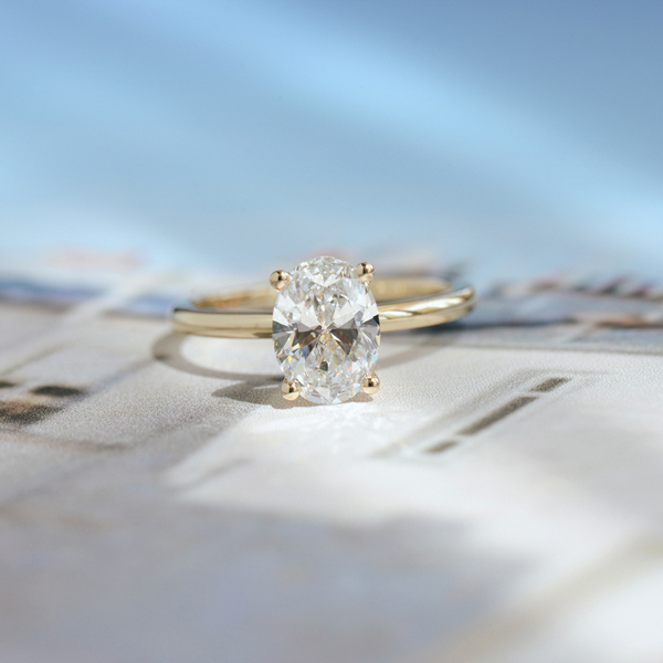 Oval Cut Solitaire Engagement Ring-top