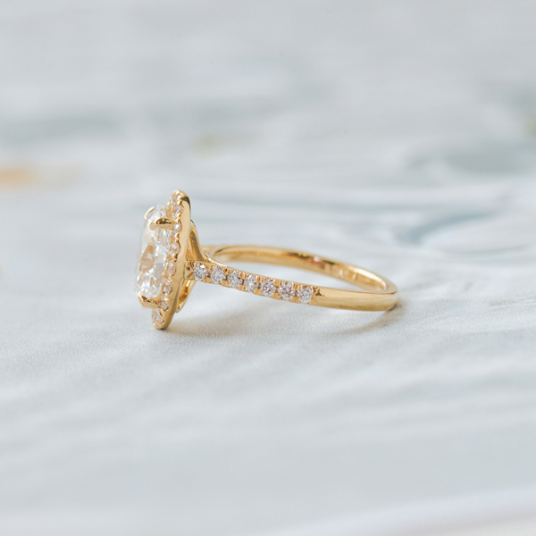 Oval Halo Engagement Ring With Pavé