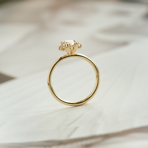 Hybrid Halo Oval Engagement Ring-profile